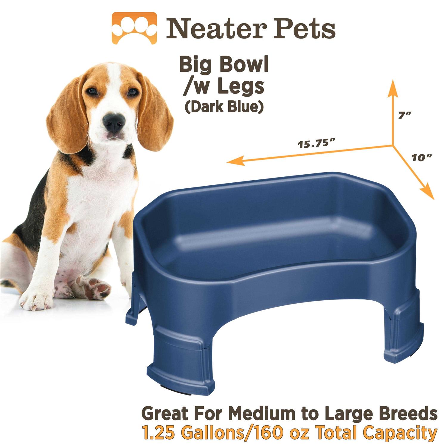 Neater Pet Brands Bowl with Leg Extensions Huge Jumbo Trough Style Dog Pet Water Dish - Healthber