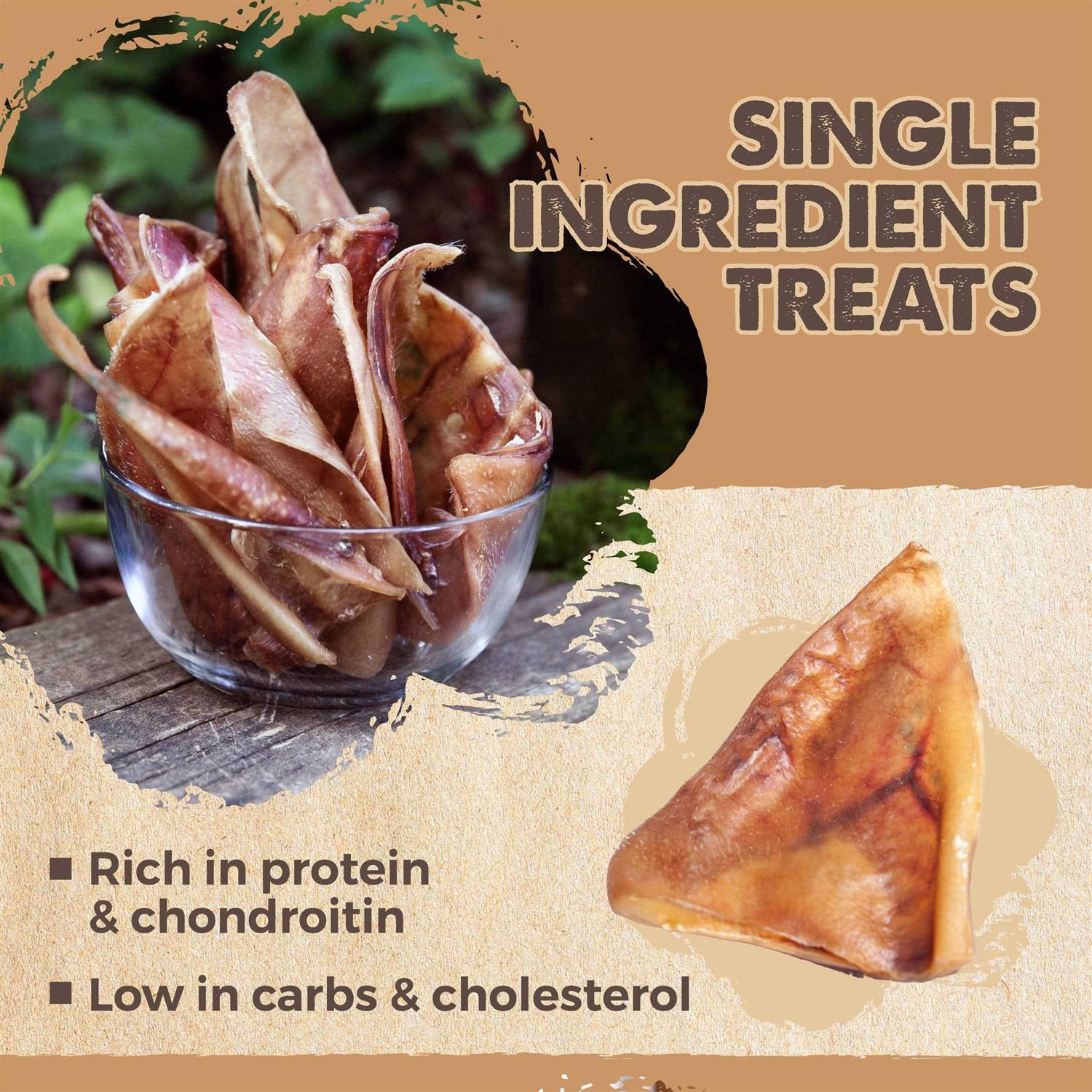 Mighty Paw Half Pig Ears for Dogs All Natural Dried Single Ingredient Dog Treats - Healthber