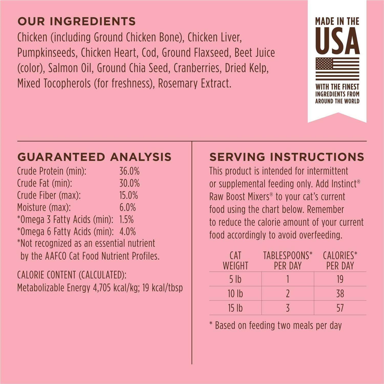 Instinct Freeze-Dried Raw Boost Mixers Grain-Free Skin & Coat Health Recipe Cat Food Topper - Healthber