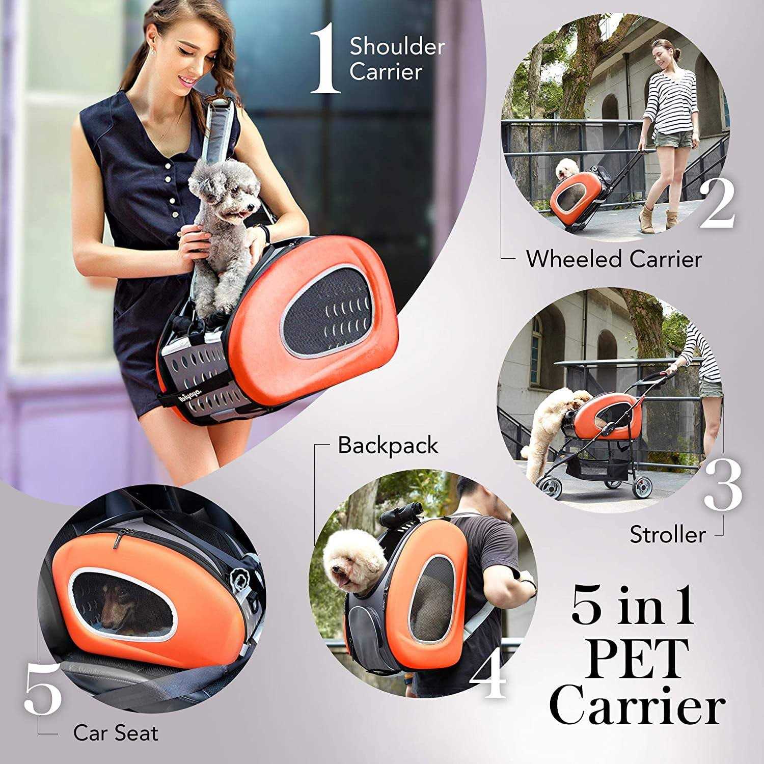 Ibiyaya 5-in-1 Combo EVA Pet Carrier / Stroller - Healthber
