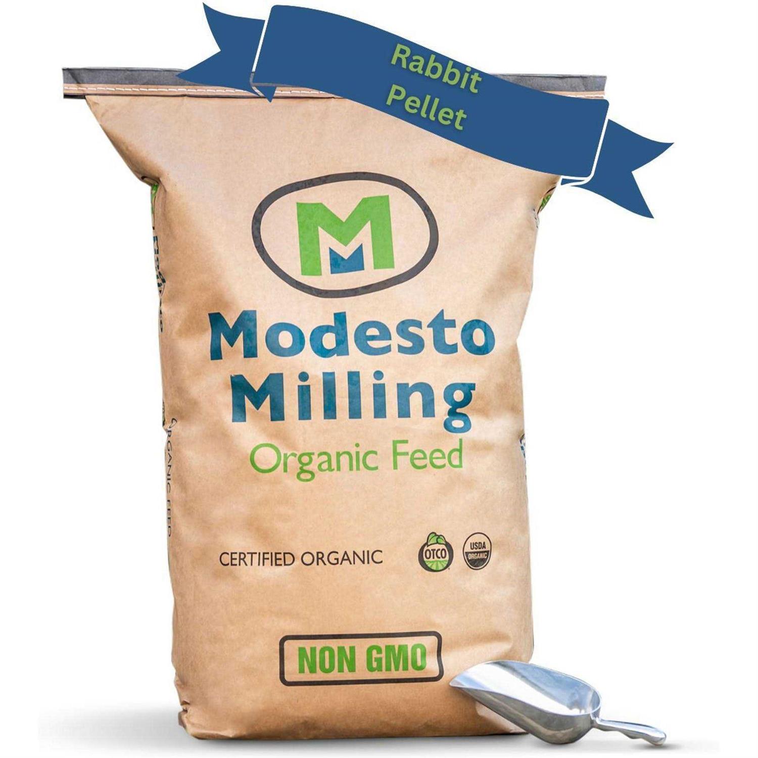 Modesto Milling Organic Non gMO Rabbit & chinchilla Pellets 25 lbs Item 5044 - Healthber