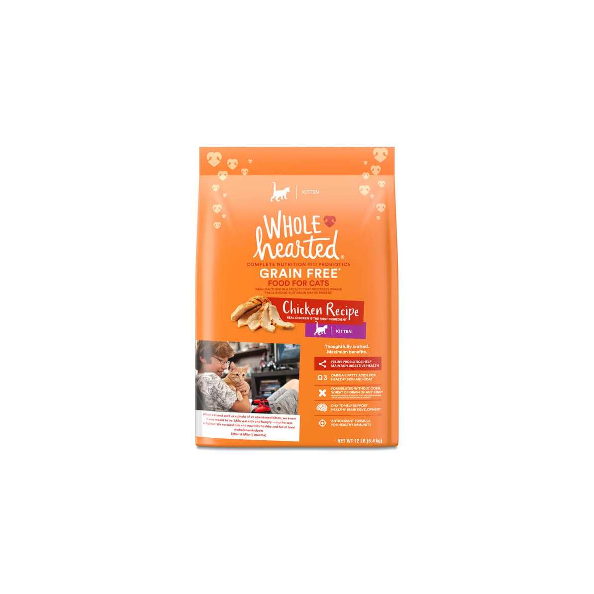 WholeHearted Grain Free Chicken Recipe Dry Kitten Food - Healthber