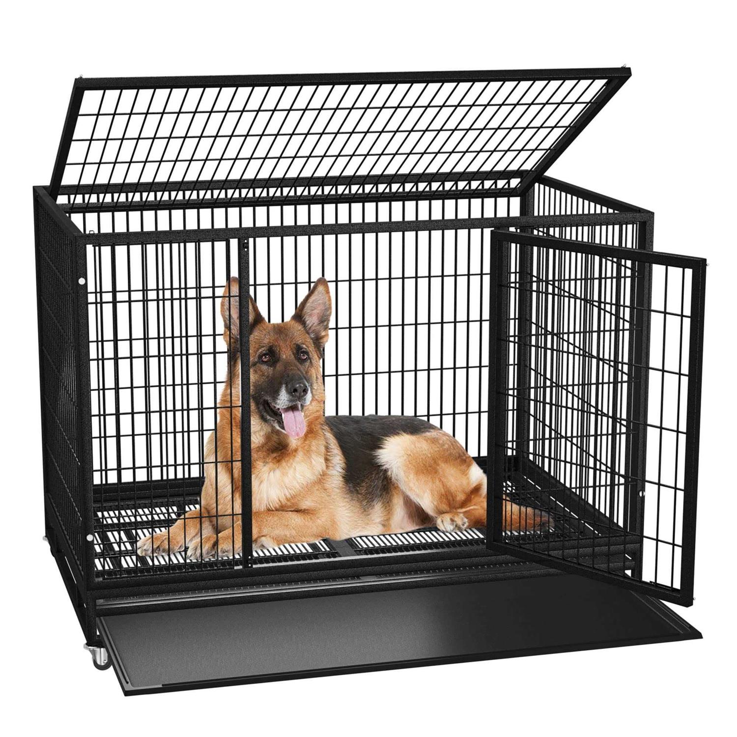 Boldbone 48/38 inch Heavy Duty Dog Crate for Large Dogs Dog Kennels and Metal Wire Cages - Healthber
