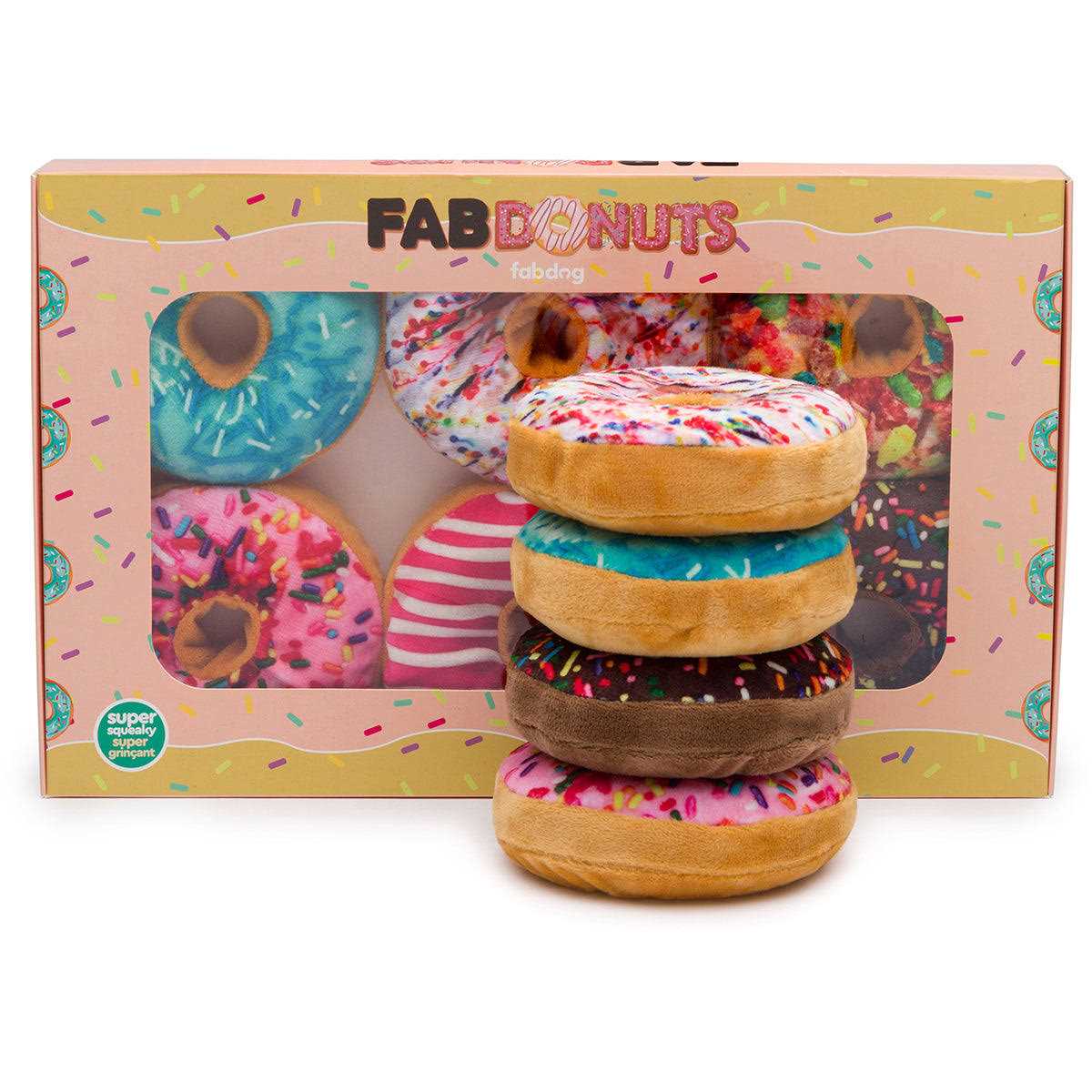 fabdog Box of Doughnuts Dog Toys - Healthber