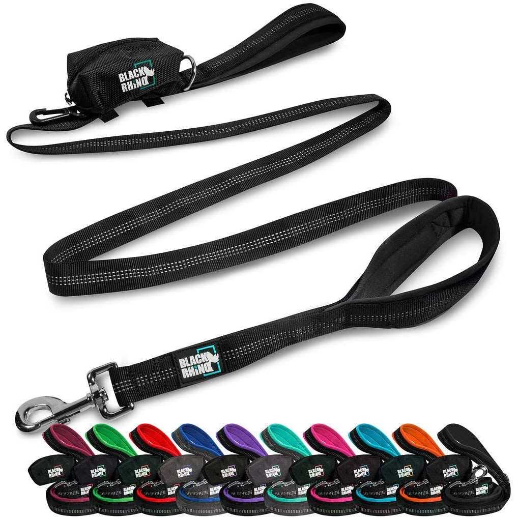 Black Rhino Dog Leash Heavy Duty Medium & Large Dogs Long Leashes - Healthber