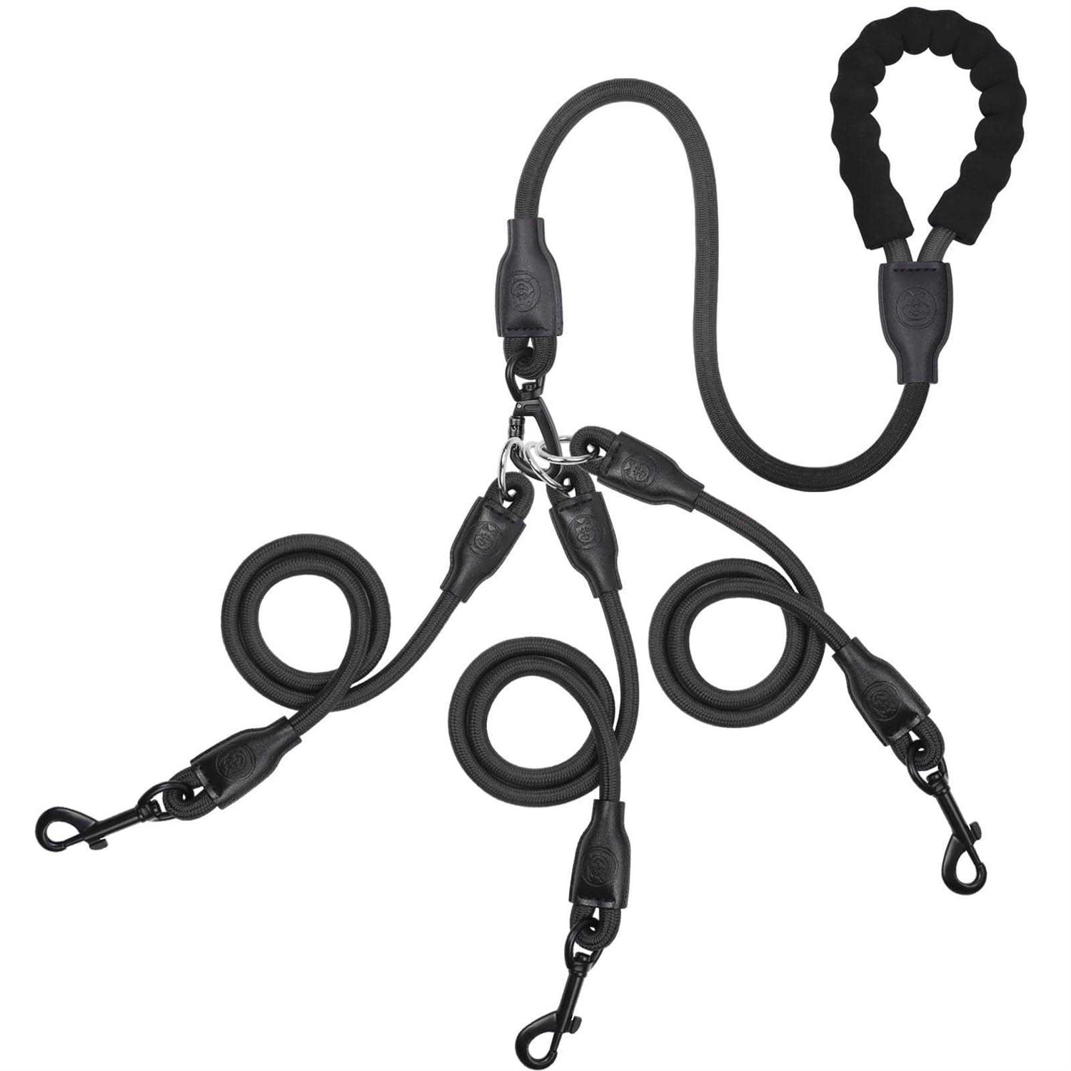 Mengbei tribe Heavy Duty 3 Dog Leash,3 Way Dog Leash No Tangle,Detachable 360° Swivel Device,Multiple Dog Leash with Padded Handle,for Walking and - Healthber