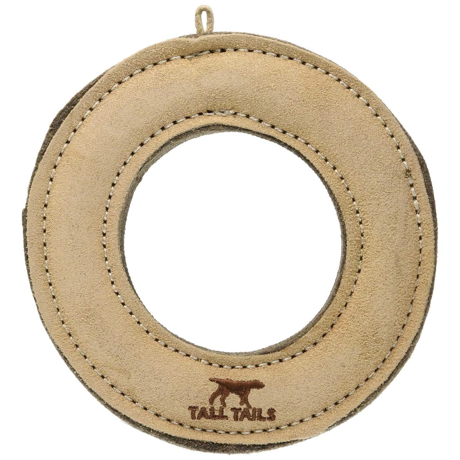 Tall Tails Natural Leather Ring Dog Toy - Healthber