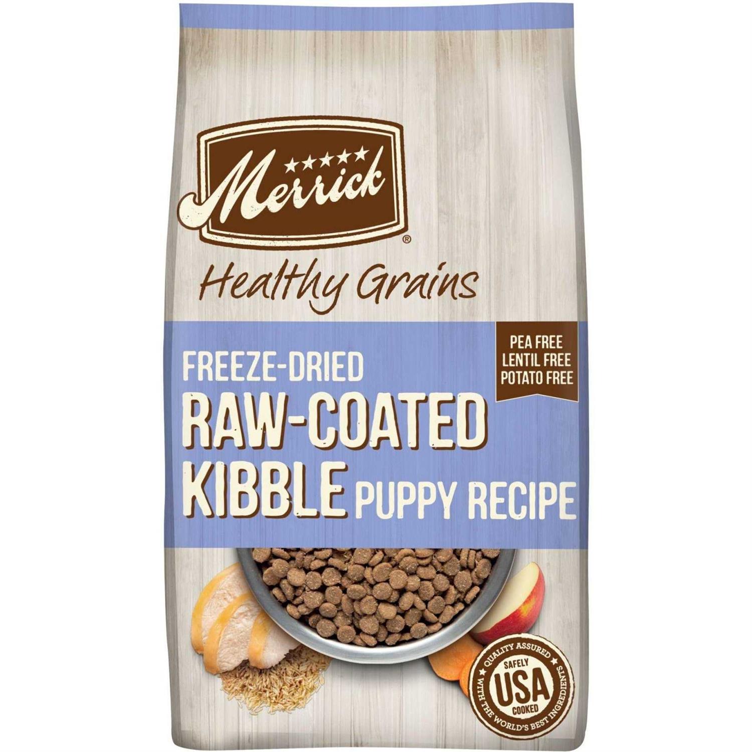 Merrick Healthy Grains Freeze Dried Raw Coated Kibble Dry Dog Food Puppy Recipe - Healthber
