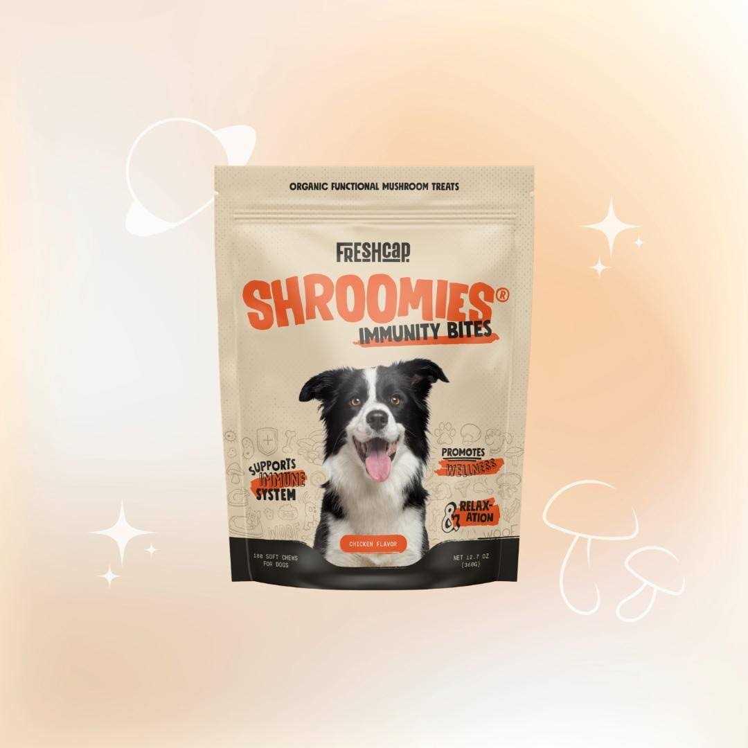 FreshCap Mushrooms Shroomies Organic Mushroom Complex for Dogs Turkey Tail, Lions Mane - Healthber