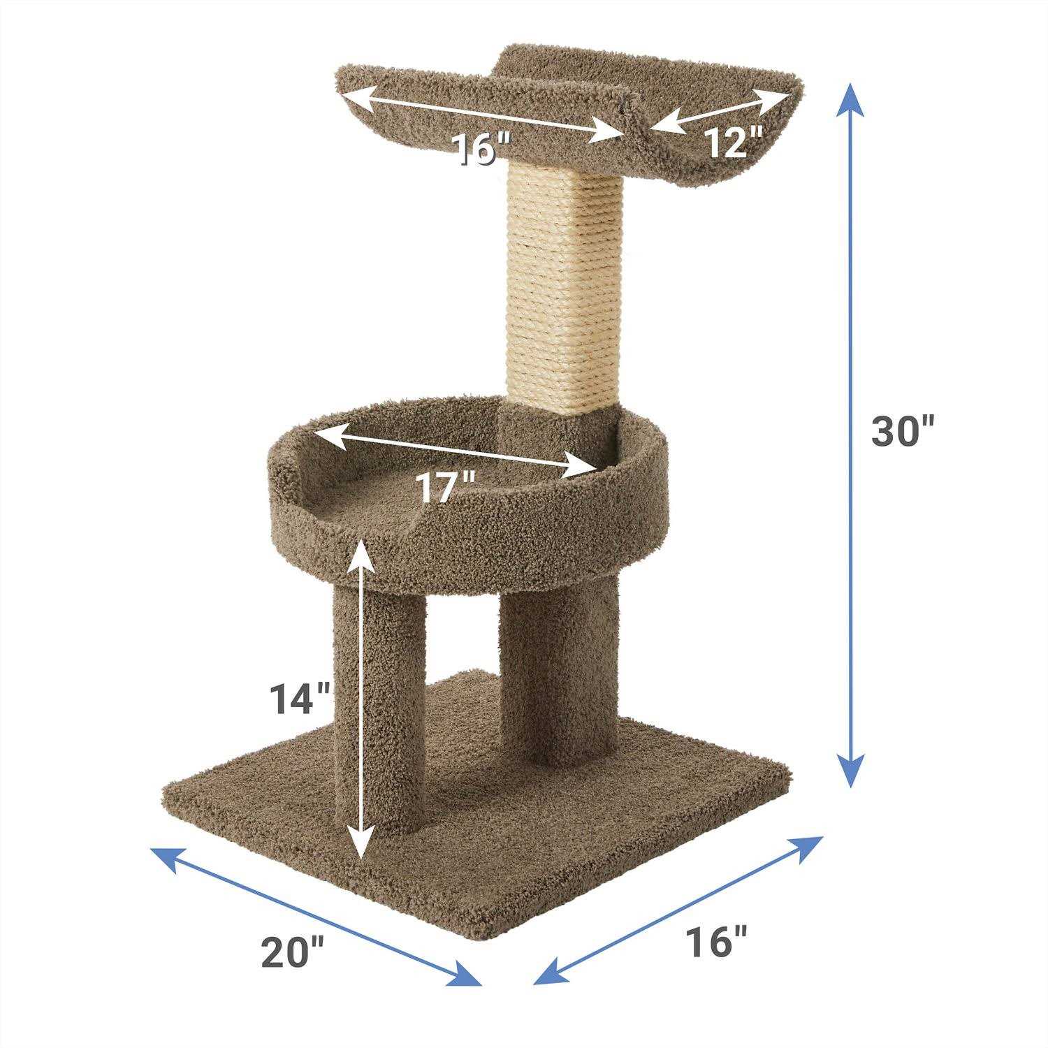 Frisco 32-in Real Carpet Wooden Cat Tree - Healthber