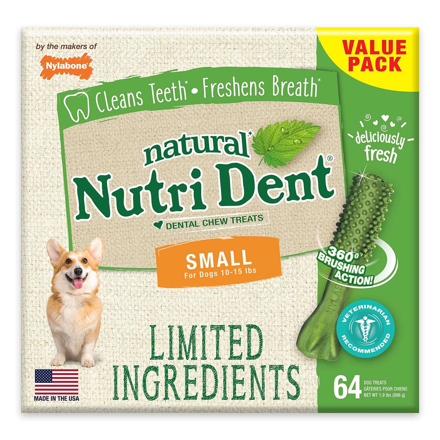 Nylabone Natural Nutri Dent Fresh Breath Dental Chews - Healthber