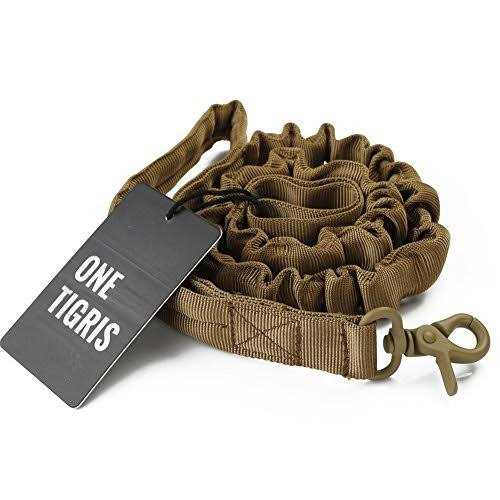 OneTigris Tactical Dog Training Bungee Leash with 2 Control Handle Quick Release Nylon Leads Rope - Healthber
