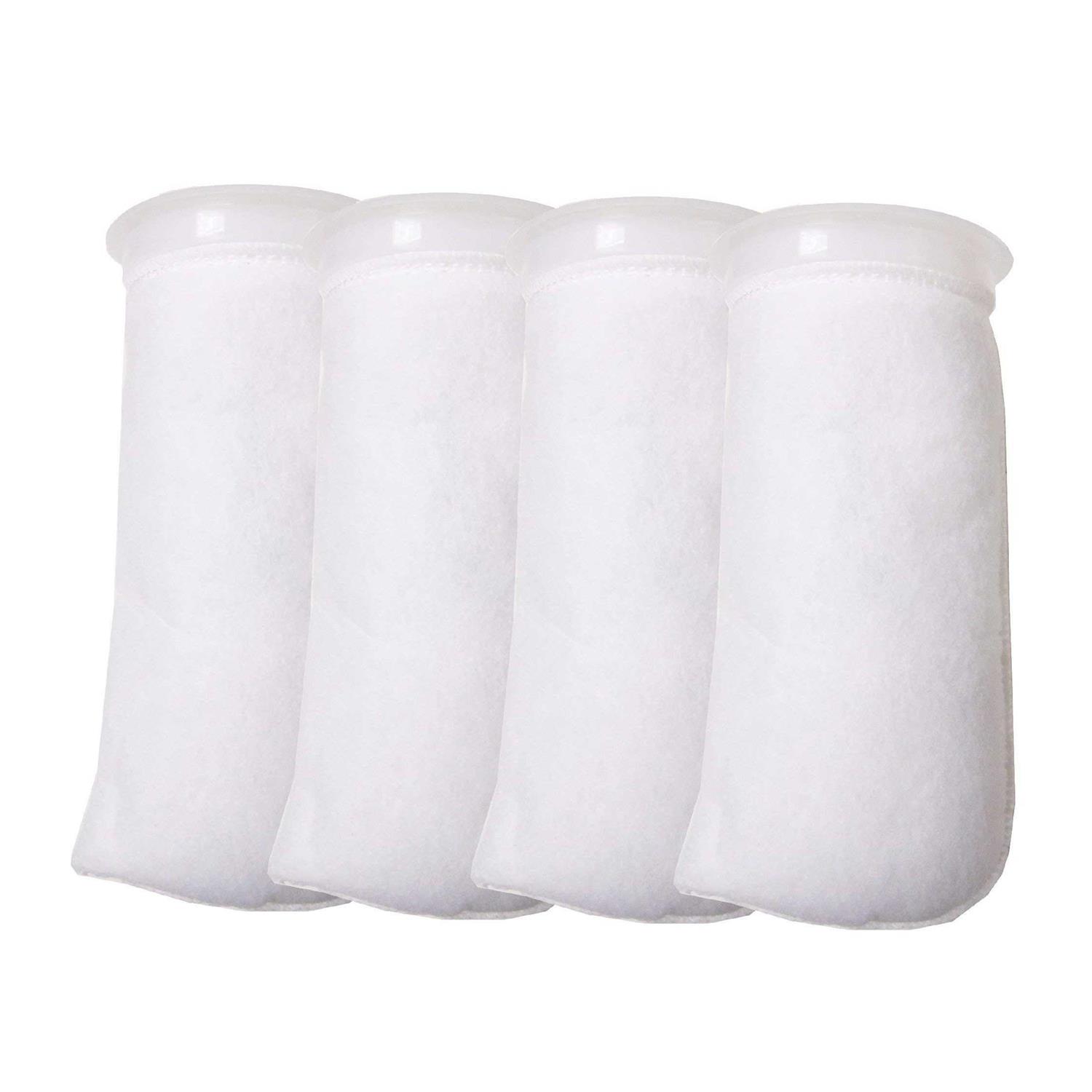 4 Pack 4 Inch Ring Filter Socks 200 Micron Aquarium Felt Filter Bags -4 Inch Ring By 9.5 Inch Long - Healthber