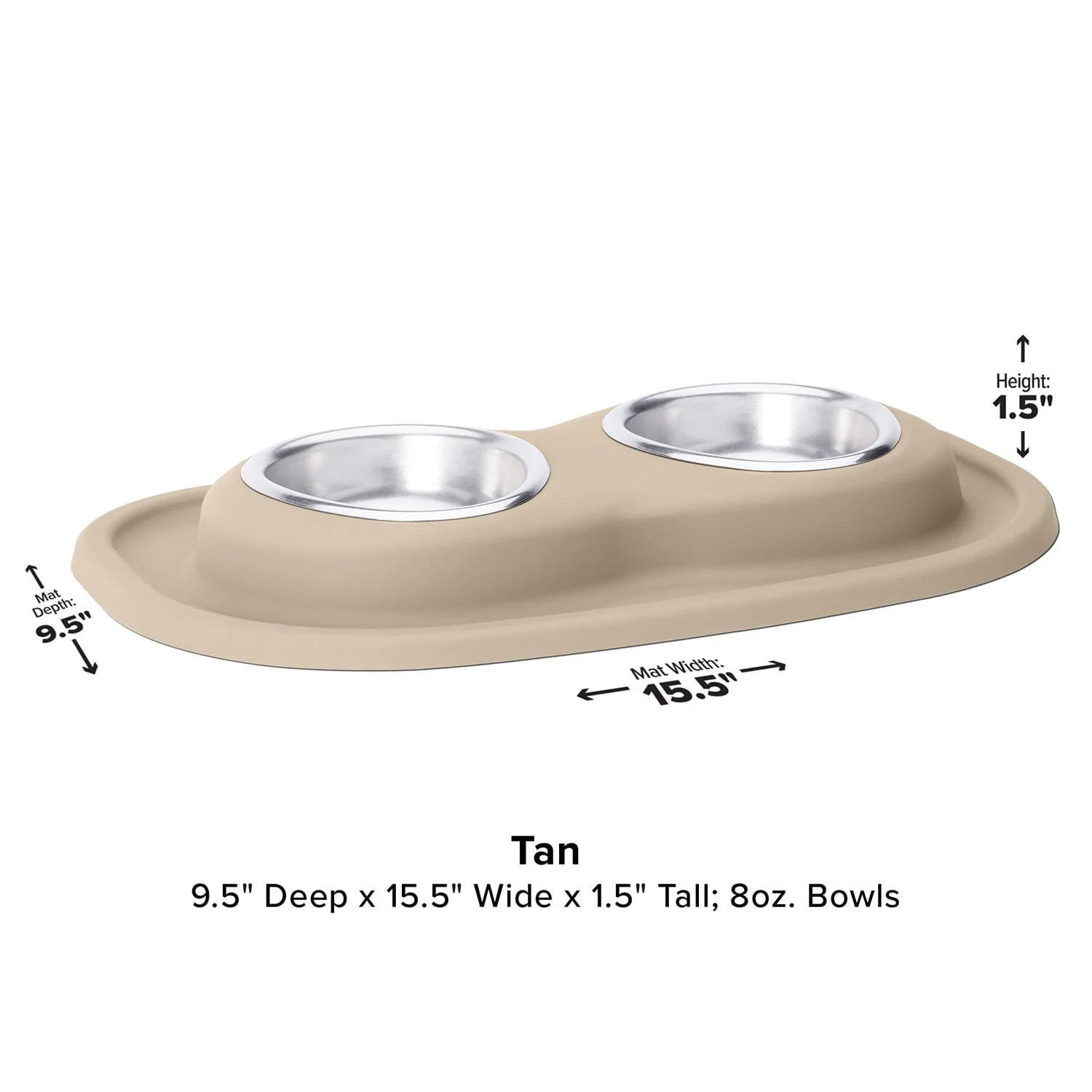 WeatherTech Double Low Pet Feeding System, Stainless Steel - Healthber