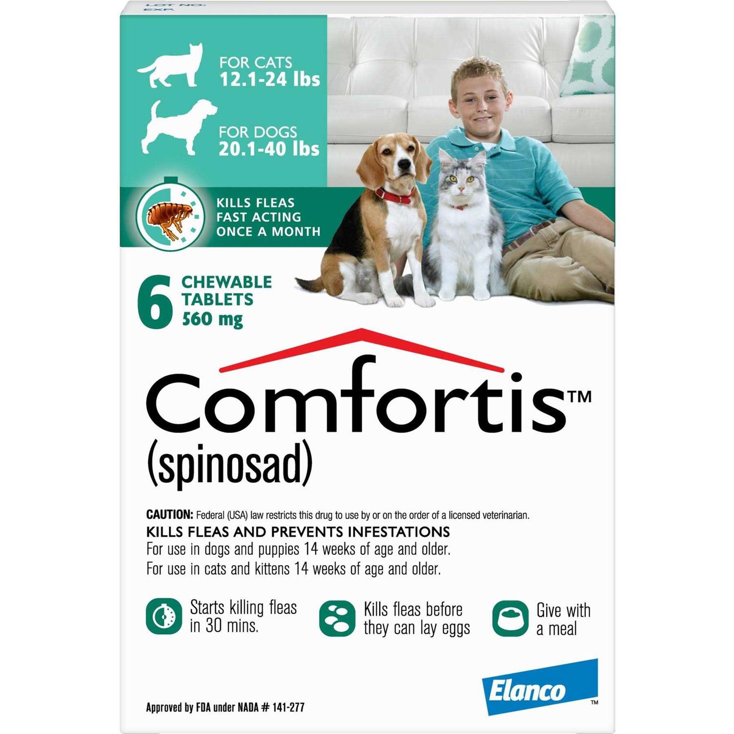 Comfortis Chewable Tablets for Dogs & Cats - Healthber