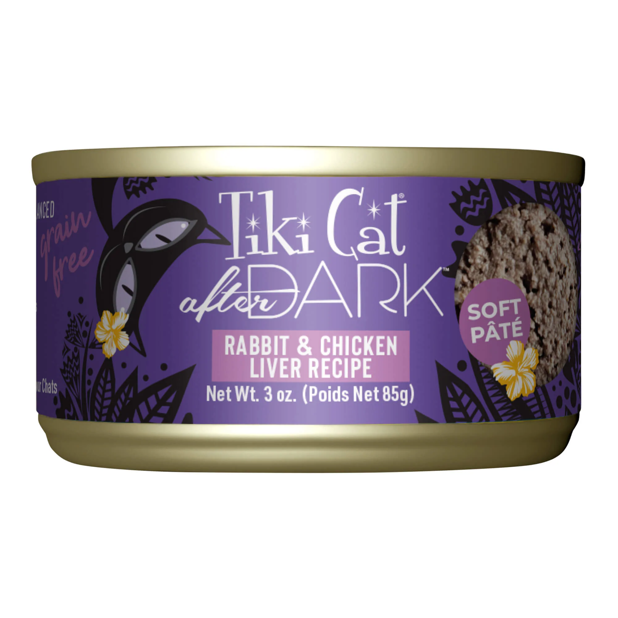 Tiki Cat After Dark Pate Wet Cat Food, Rabbit & Chicken Liver, 3 oz Cans, 12 ct - Healthber