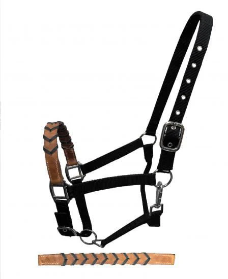Showman Leather Nose & Buckstitch Halter - Healthber