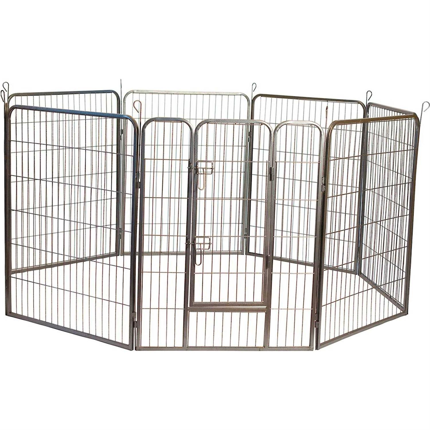 Iconic Pet Heavy Duty Metal Tube Pen Pet Dog Exercise & Training Playpen - Healthber