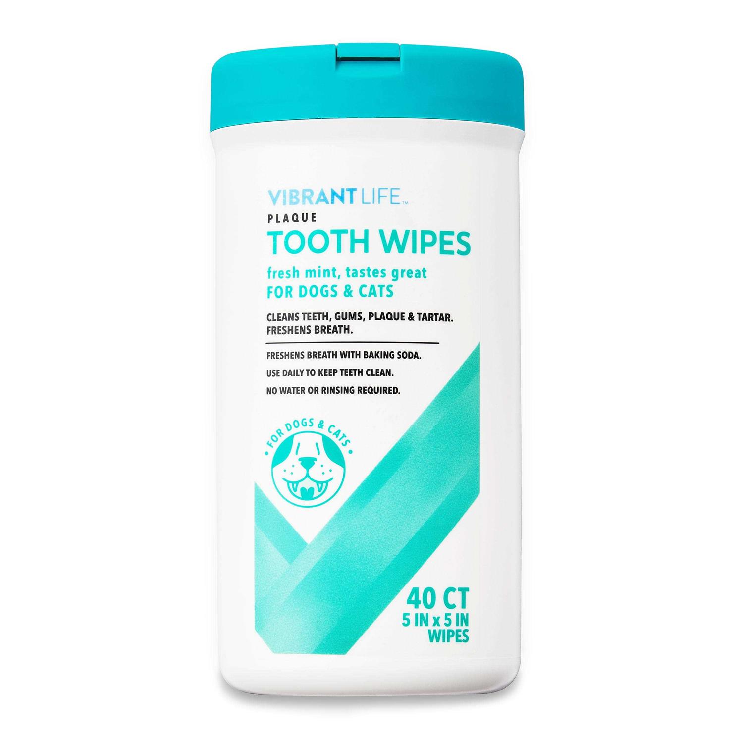 Vibrant Life Plaque Tooth Wipes for Cats & Dogs - Healthber
