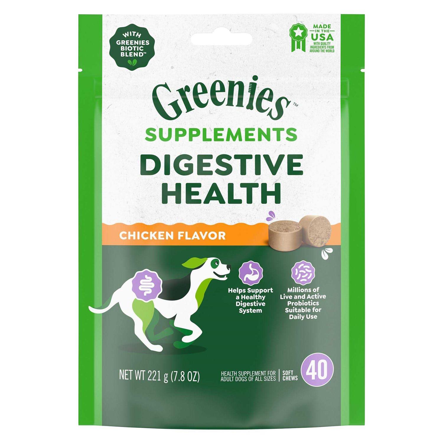 Greenies Supplements Digestive Health Probiotics for Dogs Chicken Flavor - Healthber