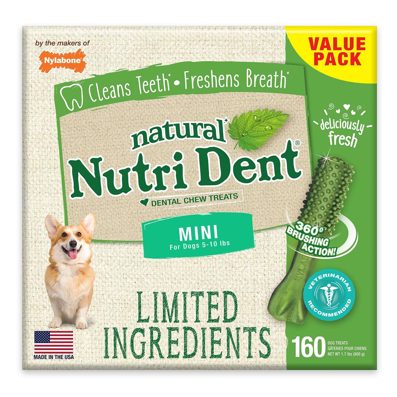Nylabone Natural Nutri Dent Fresh Breath Dental Chews - Healthber