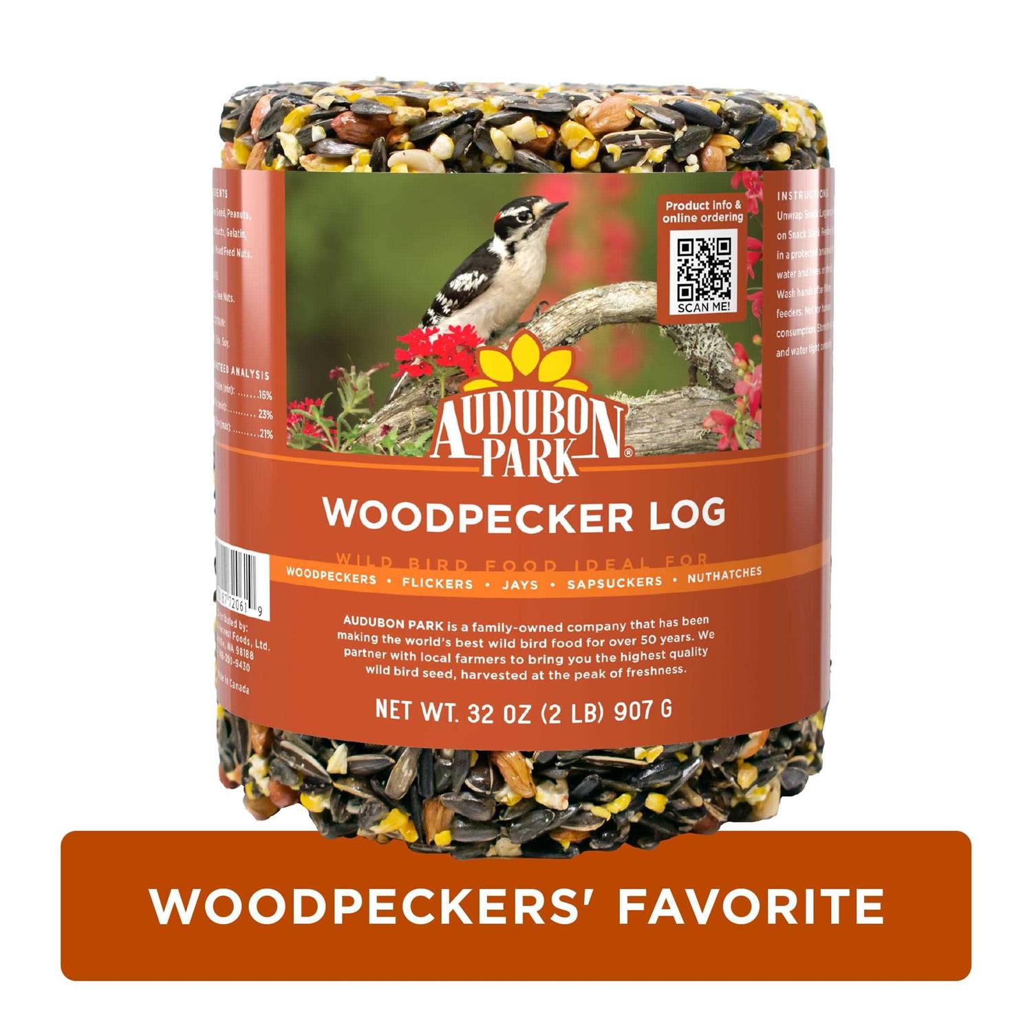 Audubon Park Woodpecker Snack Log Wild Bird Feed - Healthber