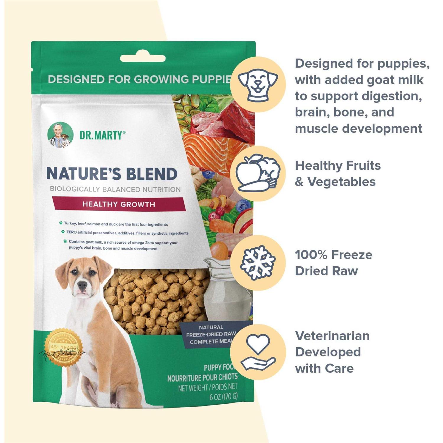 Dr. Marty Nature’s Blend Healthy Growth Freeze Dried Raw Dog Food - Healthber