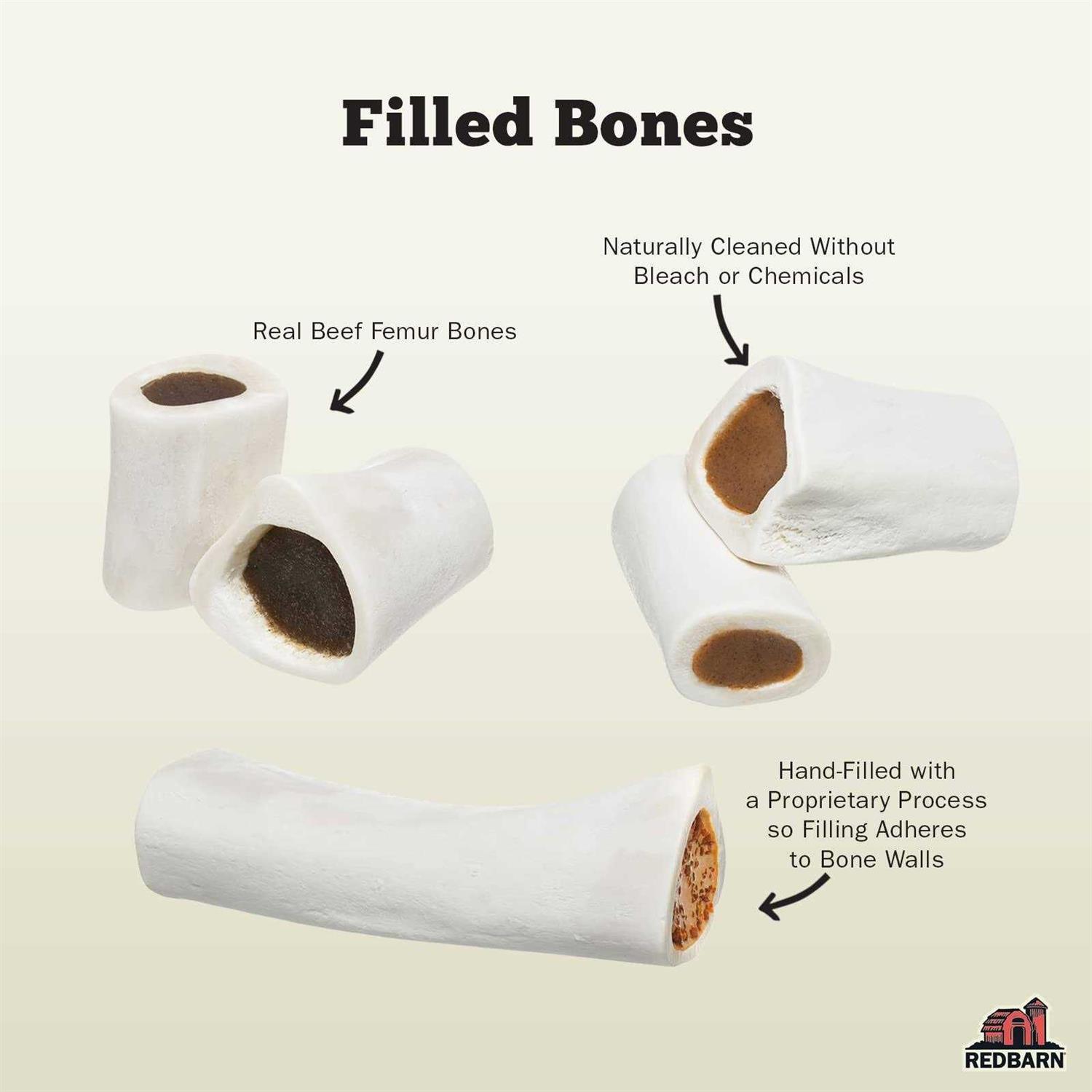 Redbarn Small Peanut Butter Filled Bones Dog Treats - Healthber