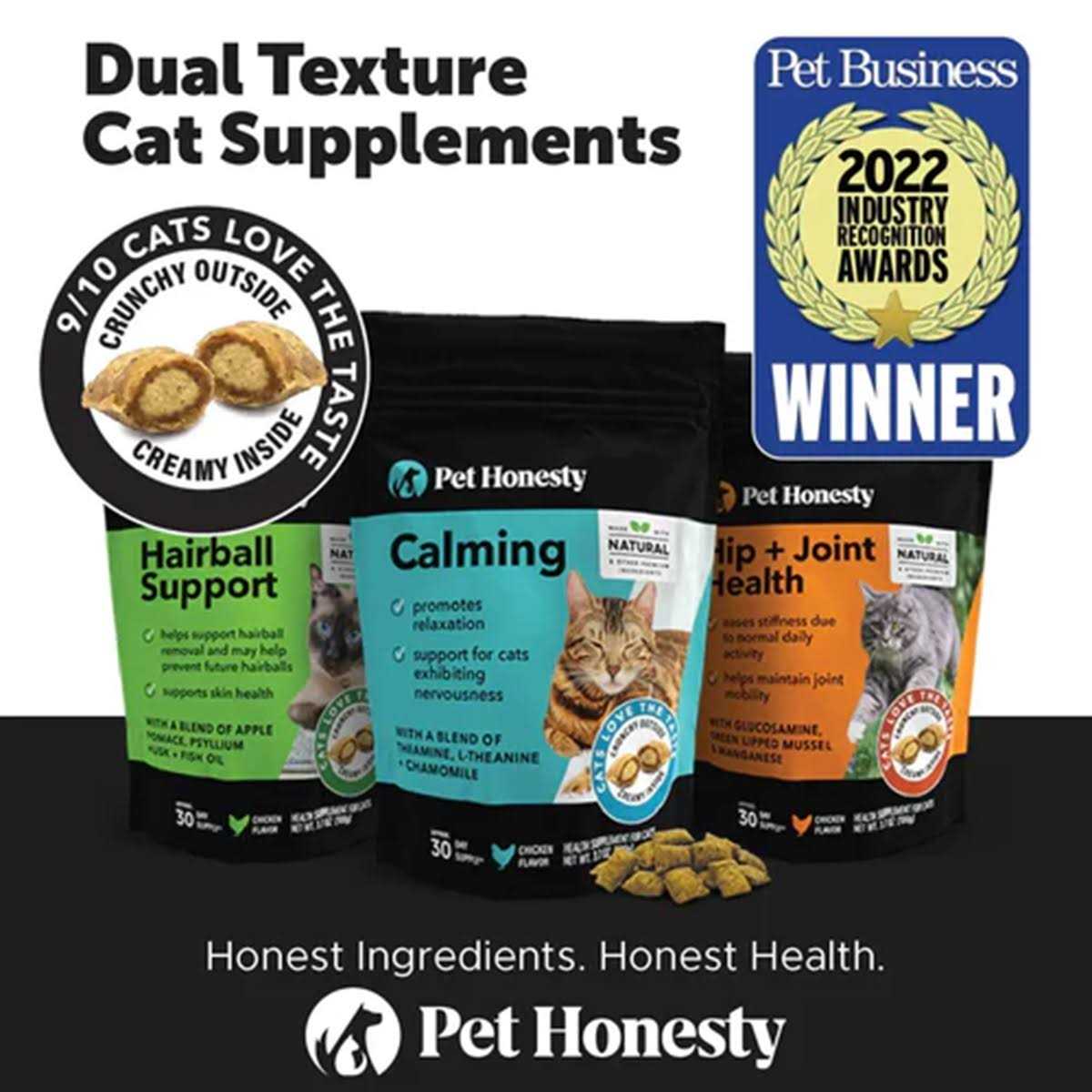 Pet Honesty Calming Dual Texture Cat Chews - Healthber