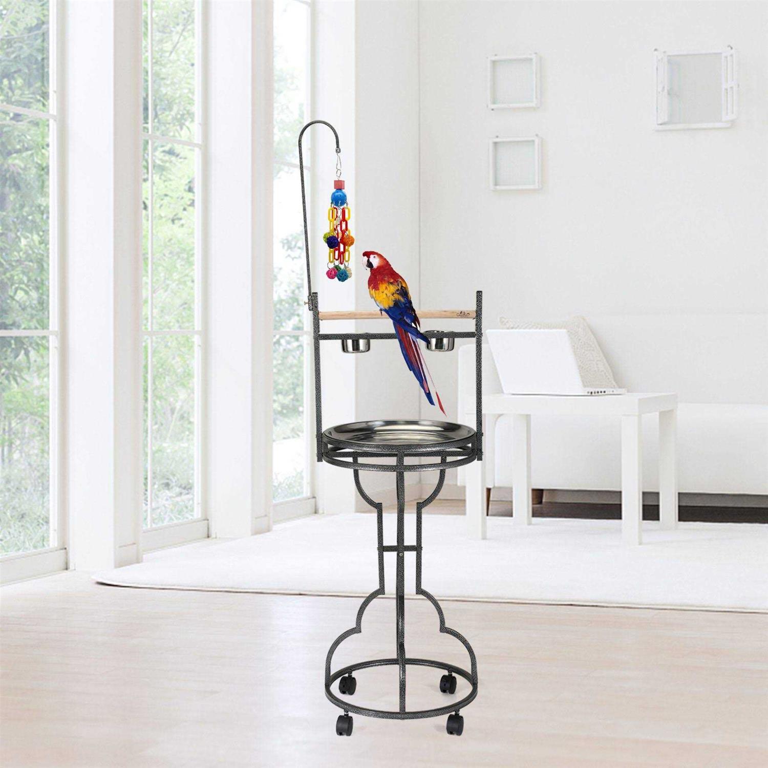 Coziwow 72 in. H Large Bird Play Stand Feeder Parrot Perch - Healthber
