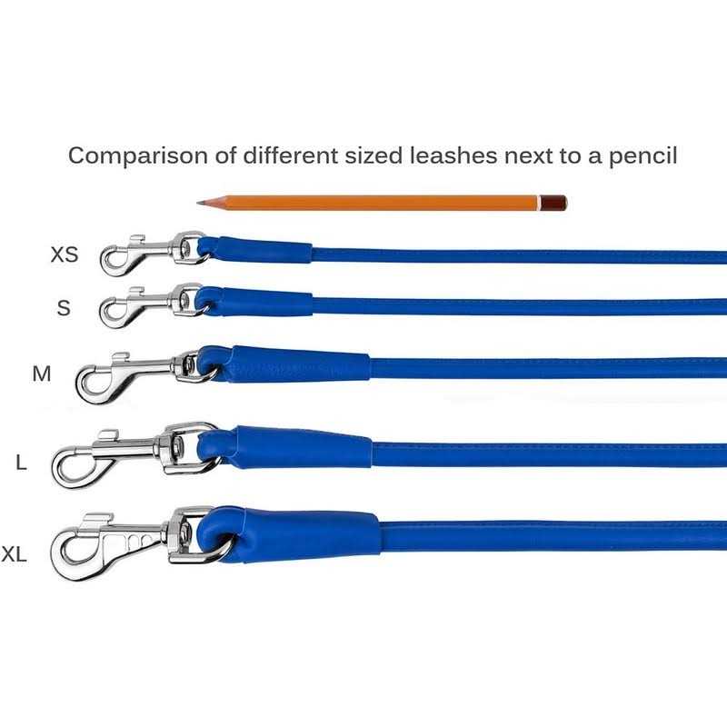 CollarDirect Rolled Leather Dog Leash 4ft Soft Padded Training Leather Dog Lead 6ft - Healthber