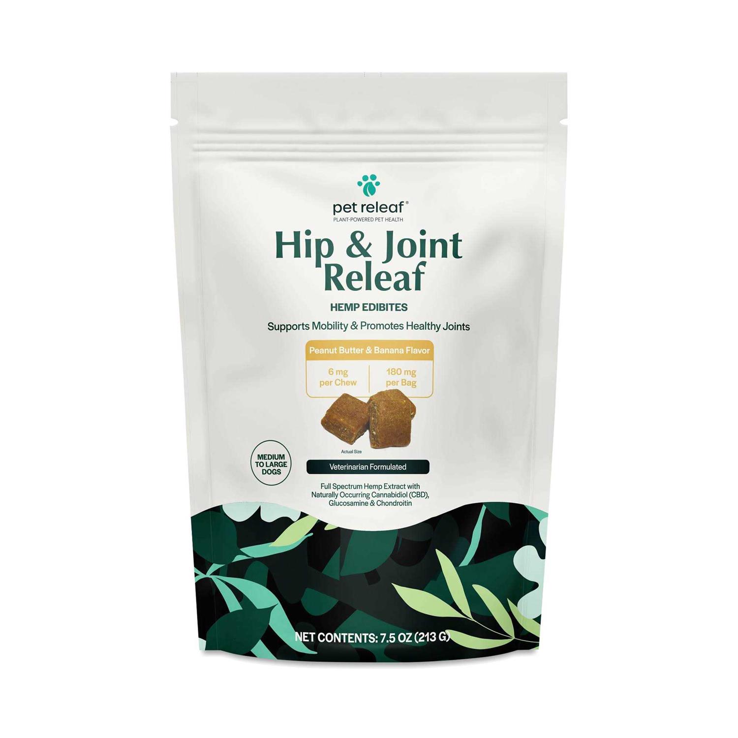 Pet Releaf Hip & Joint Releaf Edibites Peanut Butter & Banana Medium to Large Dogs - Healthber
