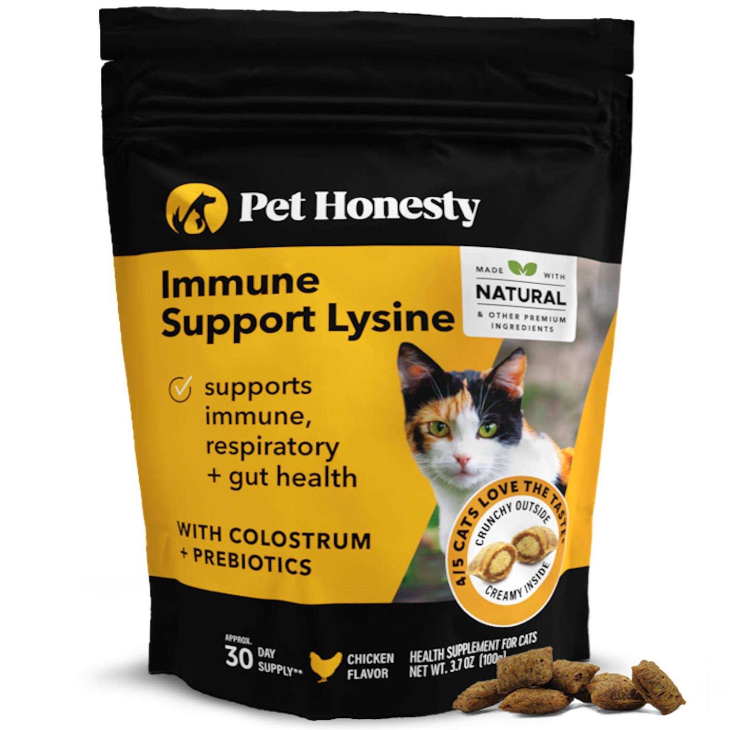 Pet Honesty Cat Immune Support Lysine Dual Texture Chews - Healthber