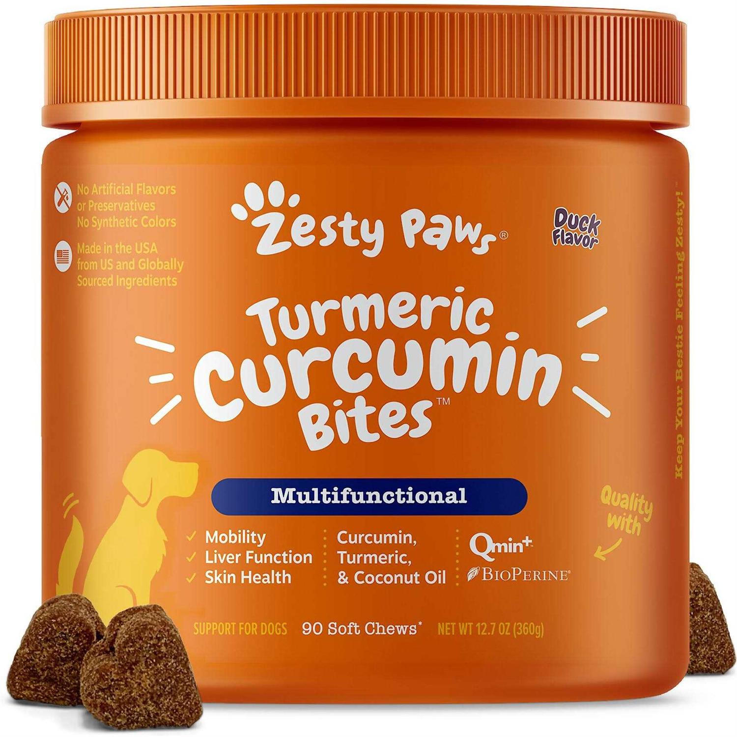 Zesty Paws Turmeric Curcumin Bites for Dogs - Healthber