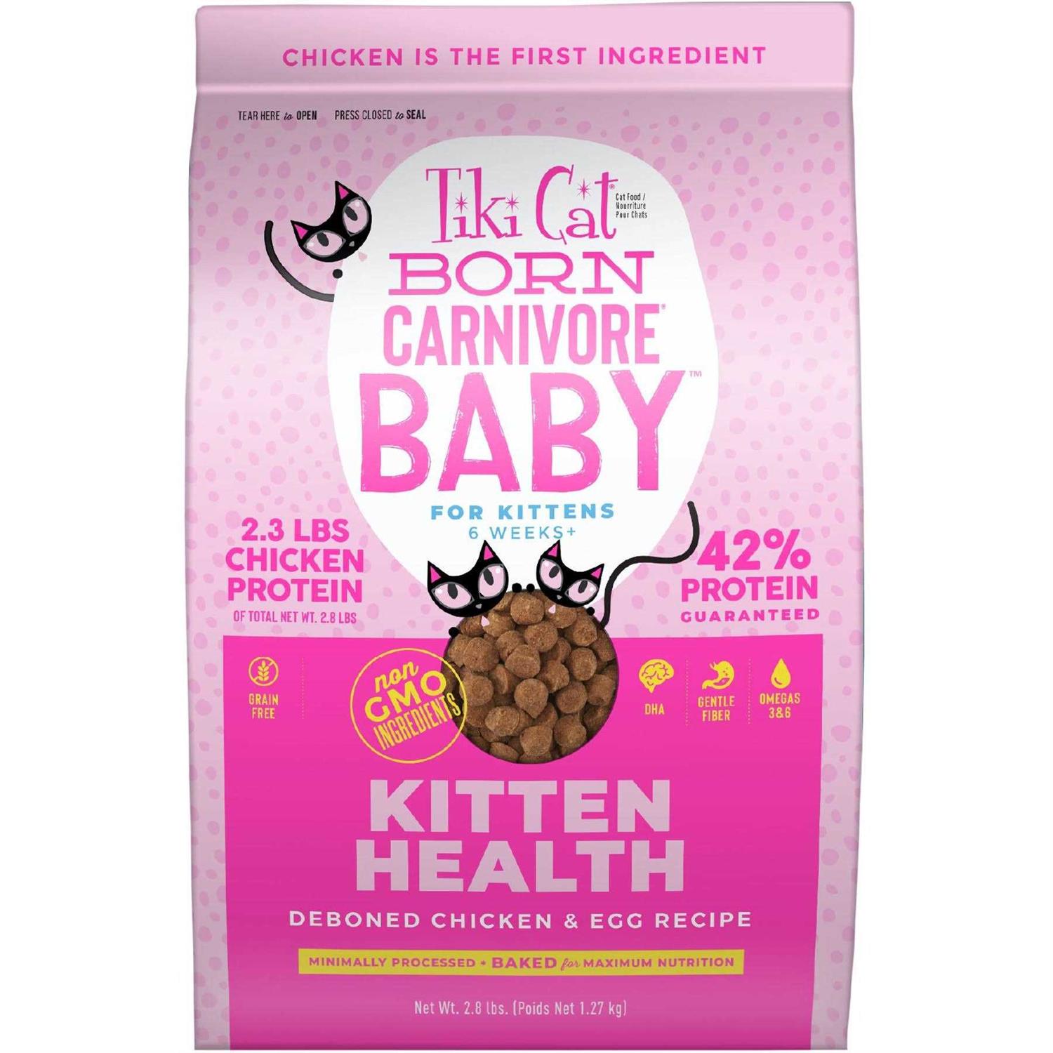 Tiki Cat Born Carnivore Chicken & Egg Kitten Dry Food - Healthber