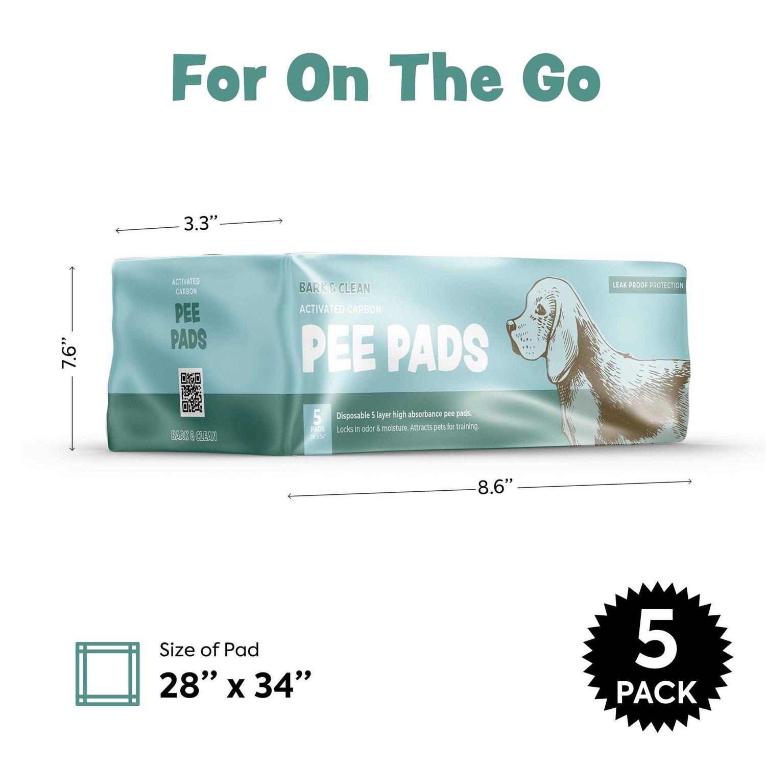 Bark & Clean Traveler’s Dog and Puppy Pee Pads Leak-Proof Design - Healthber
