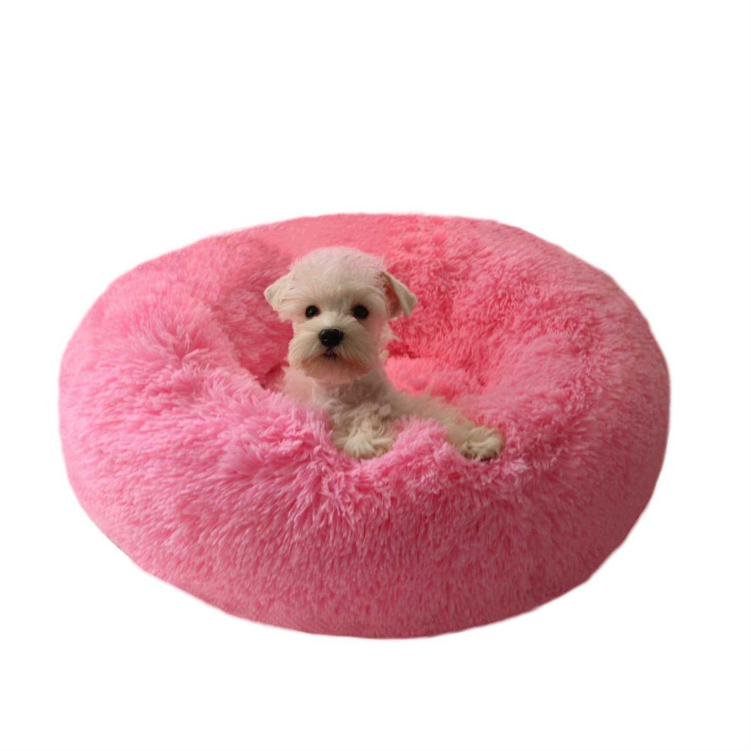 BODISEINT Modern Soft Plush Round Pet Bed for Cats or Small Dogs Mini Medium Sized Dog Cat Bed Self Warming Autumn Winter Indoor - Healthber