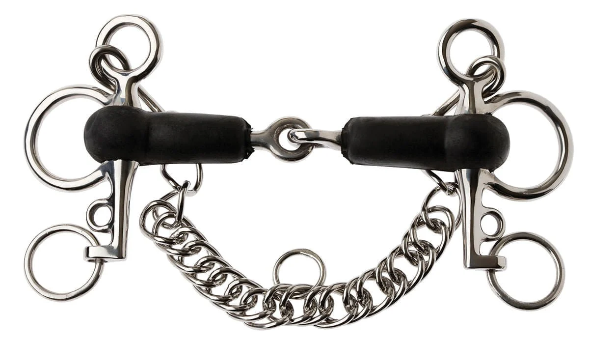 Korsteel Rubber Mouth Pelham Snaffle Bit - Healthber
