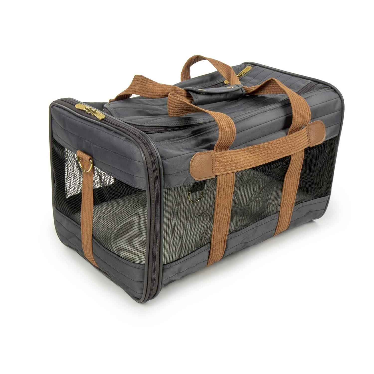 Sherpa Original Deluxe Charcoal and Camel Pet Carrier - Healthber