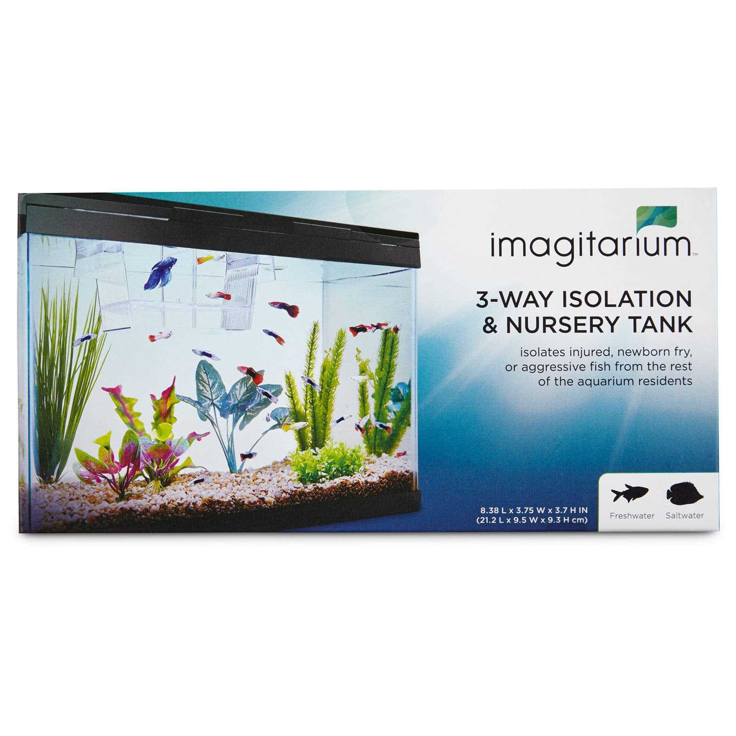 Imagitarium Isolation & Breeder Fish Tank 8.4 L X 3.7 H X 3.7 Diameter - Healthber