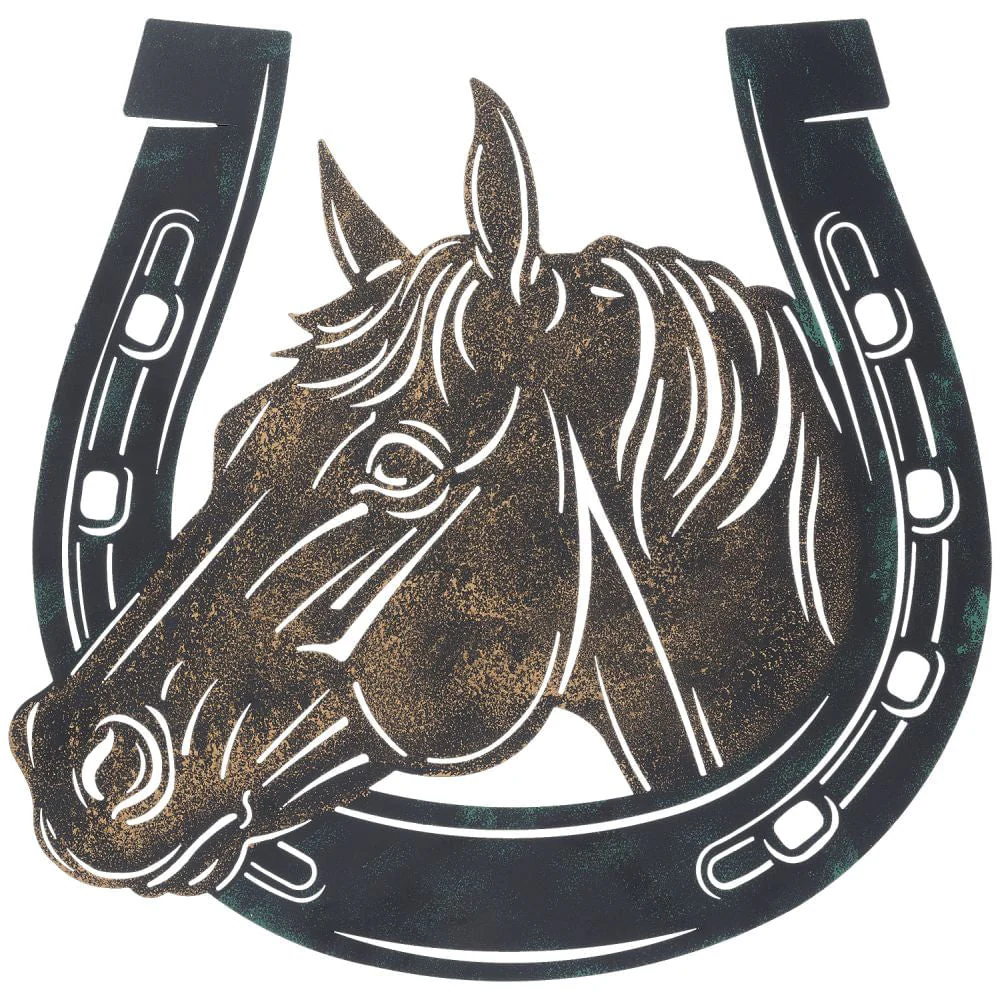 Horsehead and Horseshoe Wall Hanging - Healthber