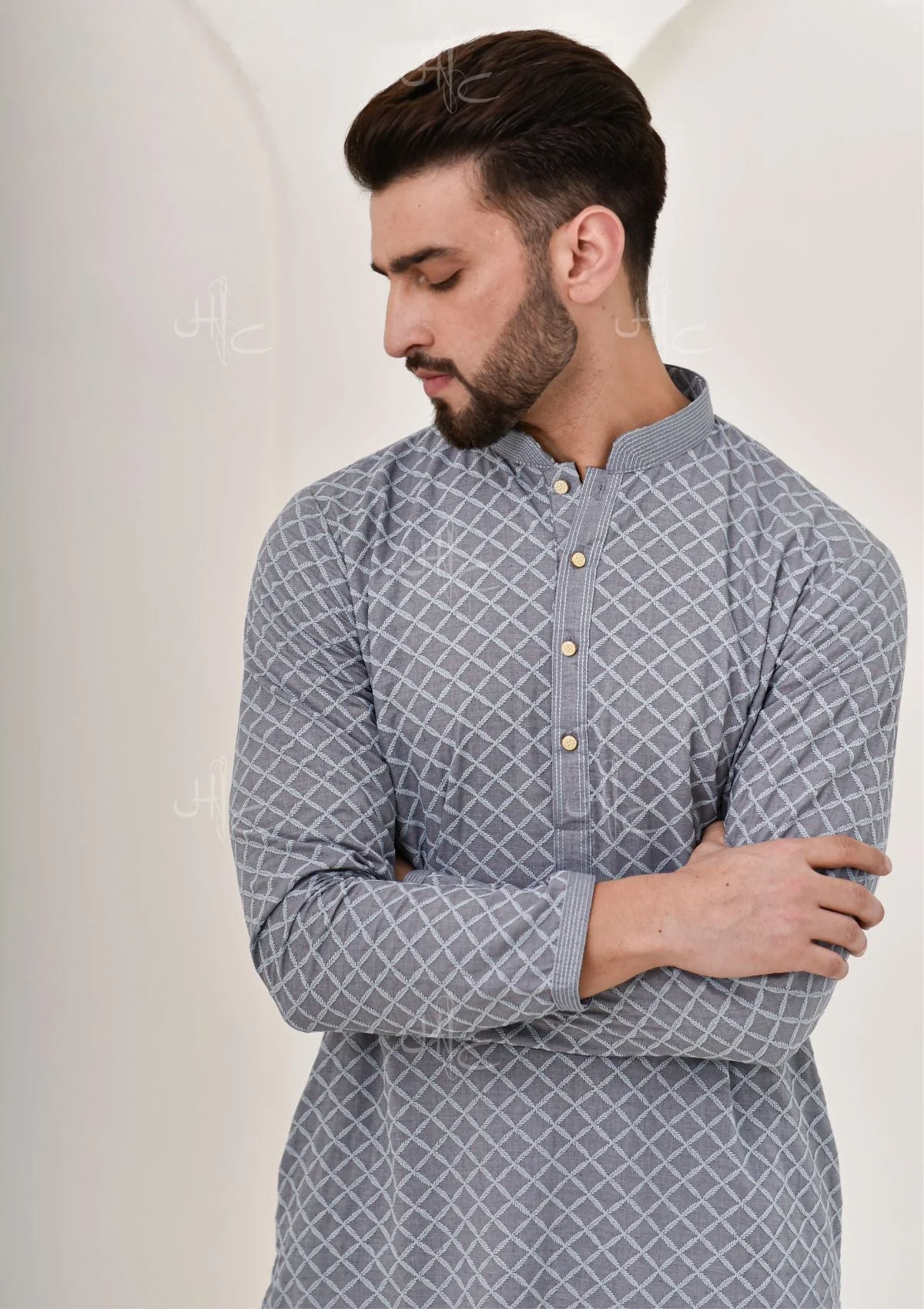HOC Shaan Chikankari Cotton Straight Men's Kurta - Healthber