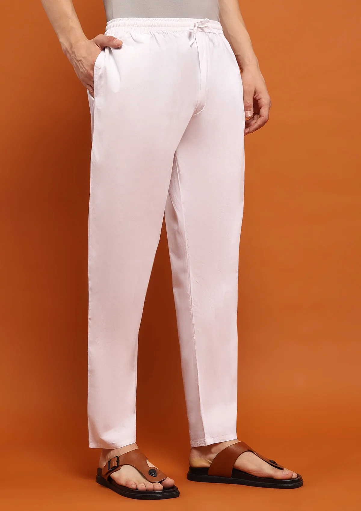 HOC Fahad Cotton Straight Pants - Healthber