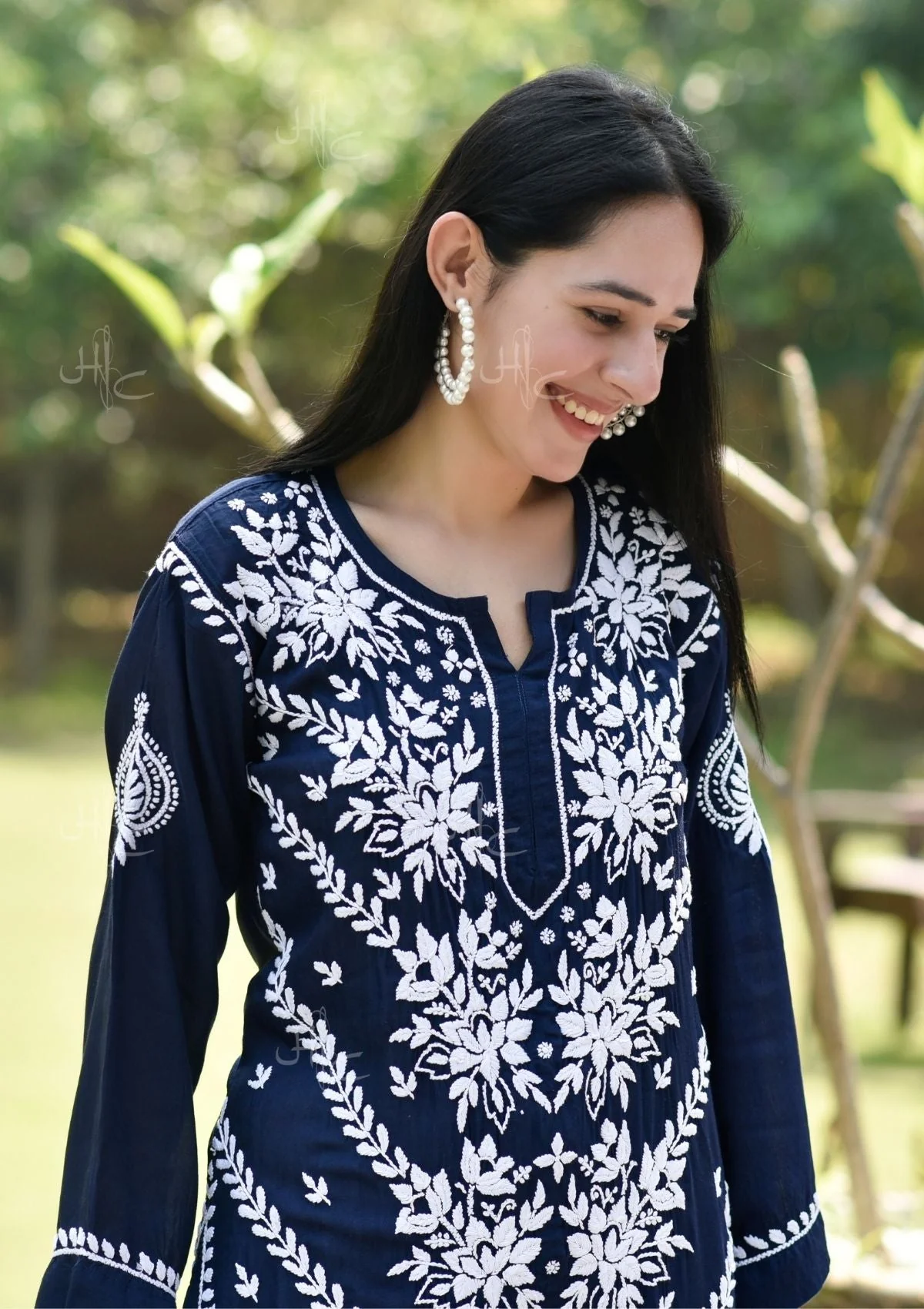 HOC Adeeba Chikankari Modal Straight Kurta - Healthber