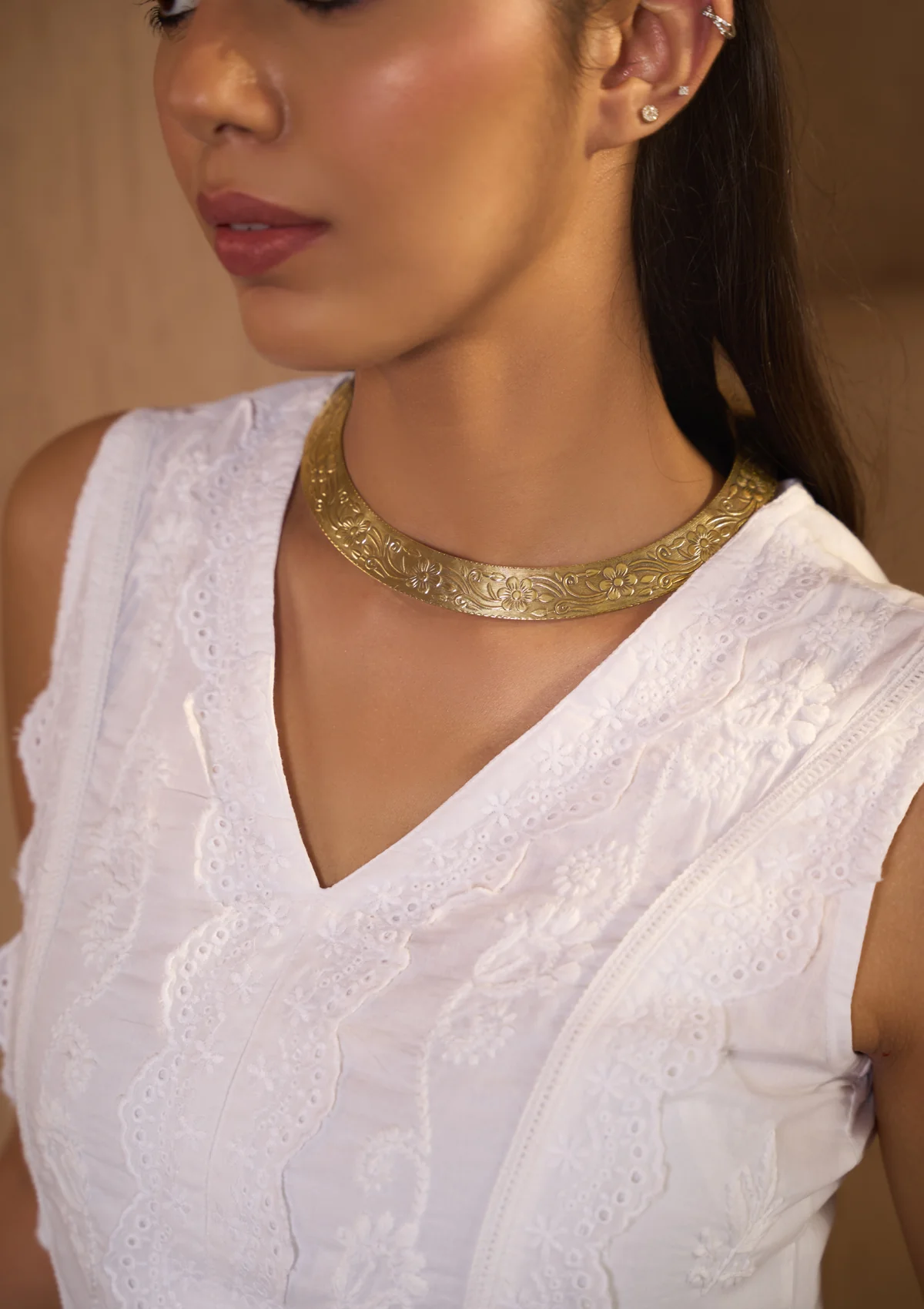 HOC Handcrafted Golden Tone Hasli Necklace - Healthber