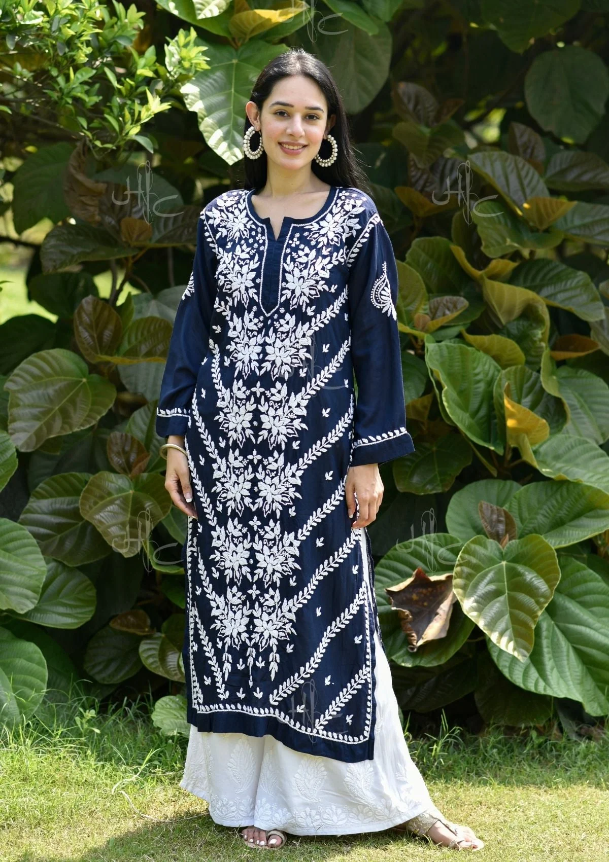 HOC Adeeba Chikankari Modal Straight Kurta - Healthber