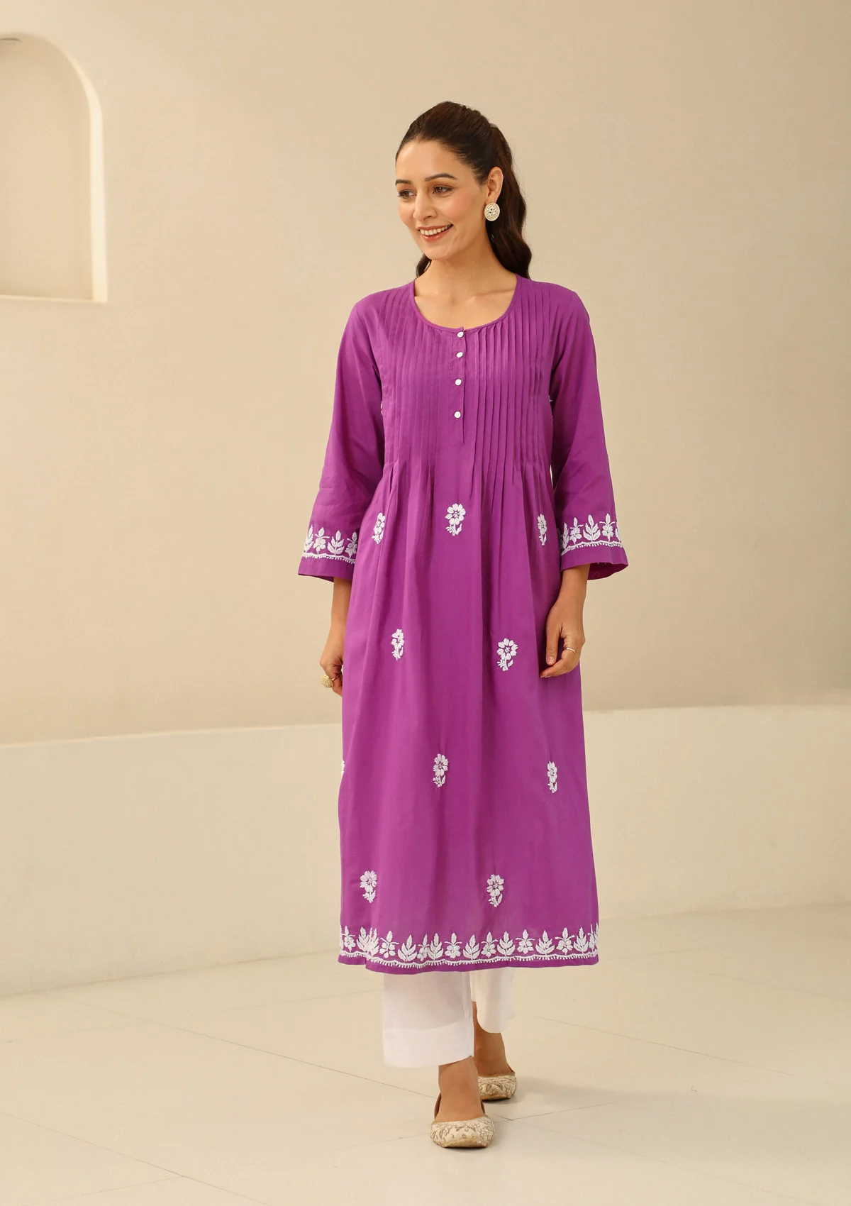 HOC Cotton Loom Women's Solid Tapered Pant - White - Healthber