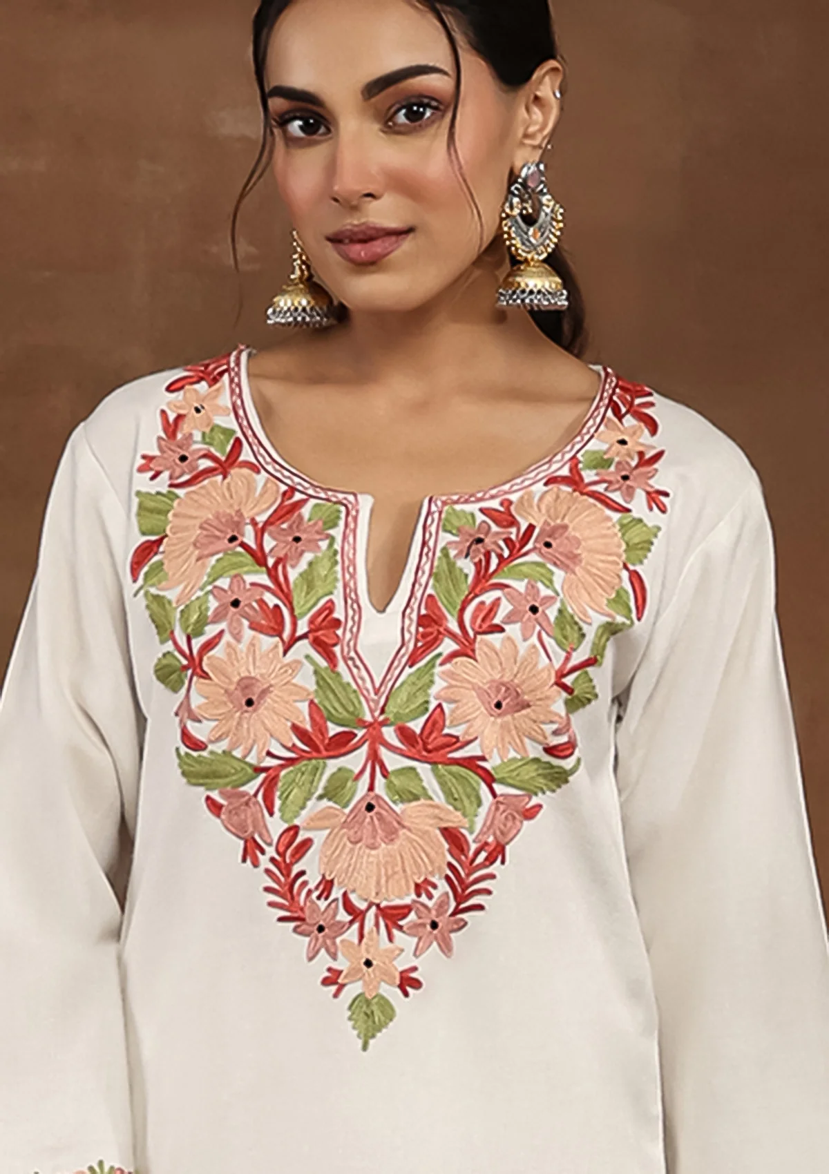 HOC Kasmira Aari Woollen Short Kurta - Healthber