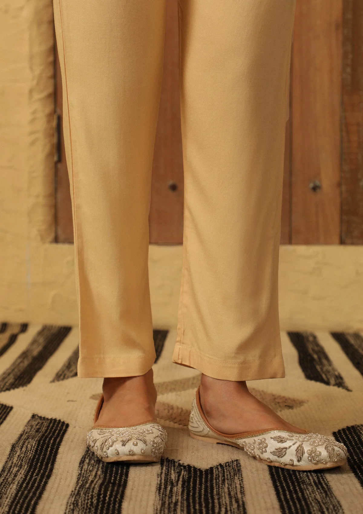 HOC Rayon Solid Women's Pants - Beige - Healthber