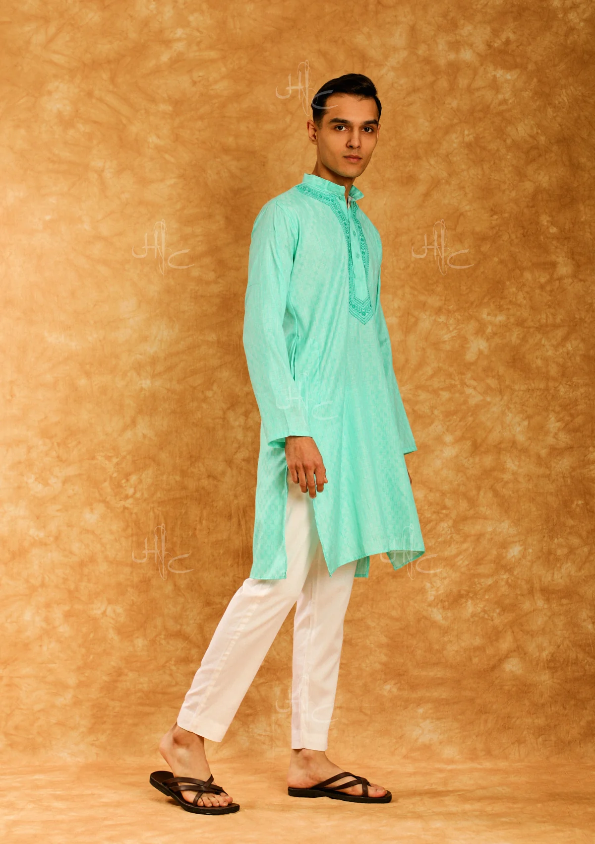 HOC Rauf Embroidered Rayon Straight Men's Kurta - Healthber